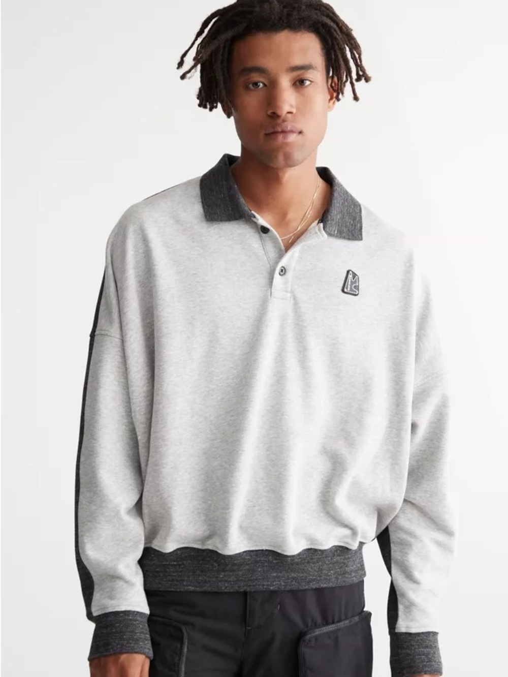 NWOT Urban Outfitters Magnlens La Brea Yin Yang Two-Toned Polo Sweatshirt Sz XL